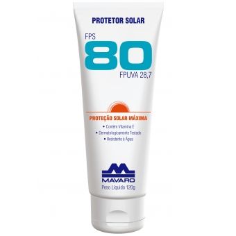 Protetor Solar FPS 80 Mavaro Bisnaga 120g