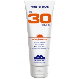 Protetor Solar FPS 30 Mavaro Bisnaga 200g